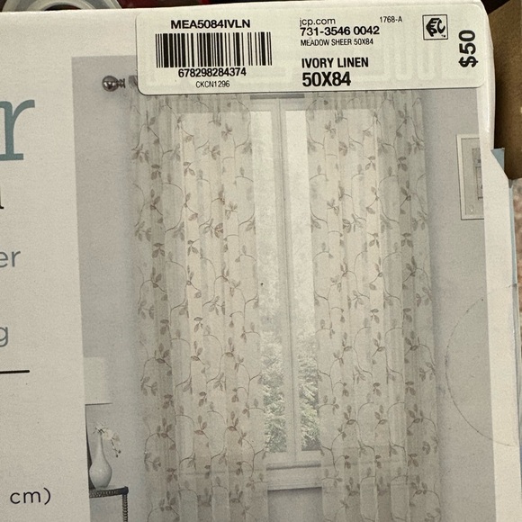 JCP embroidered ivory sheers (3 available) - Picture 1 of 3